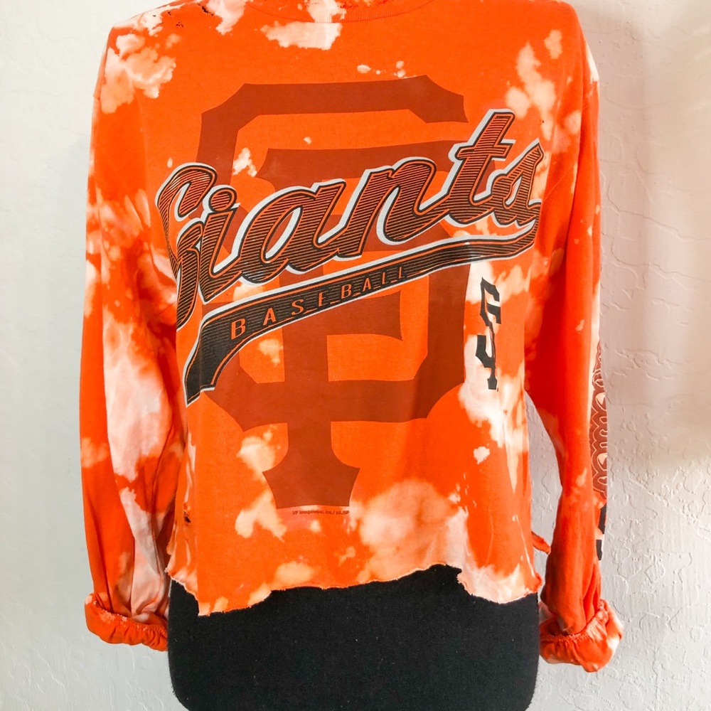 San Francisco Giants baseball distressed crop top